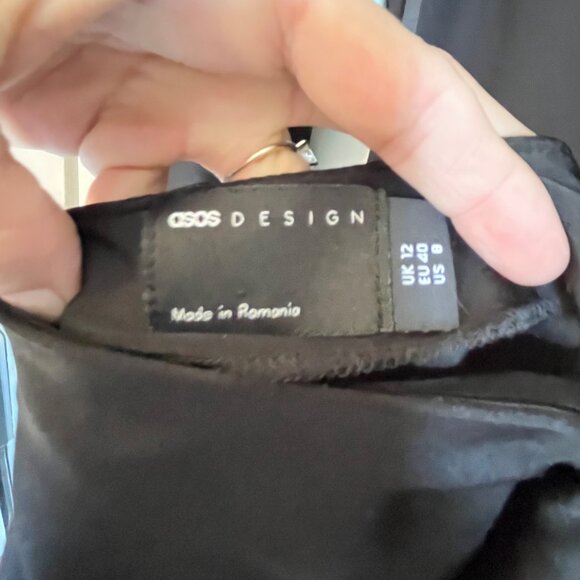 Black ASOS Design Long Sleeve Cut-Out Dress Size 8 - Picture 4 of 10